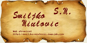 Smiljko Miulović vizit kartica